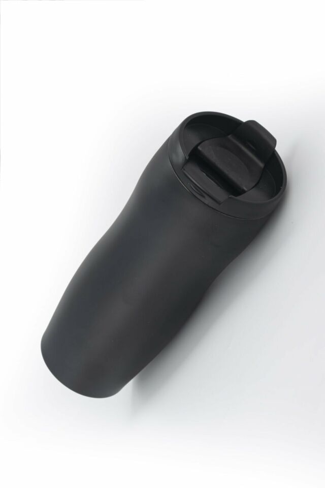 Paslanmaz Çelik Çift Katman Sızdırmaz Vakumlu 450ml Küçük Termos Bardak Kahve Termosu Siyah