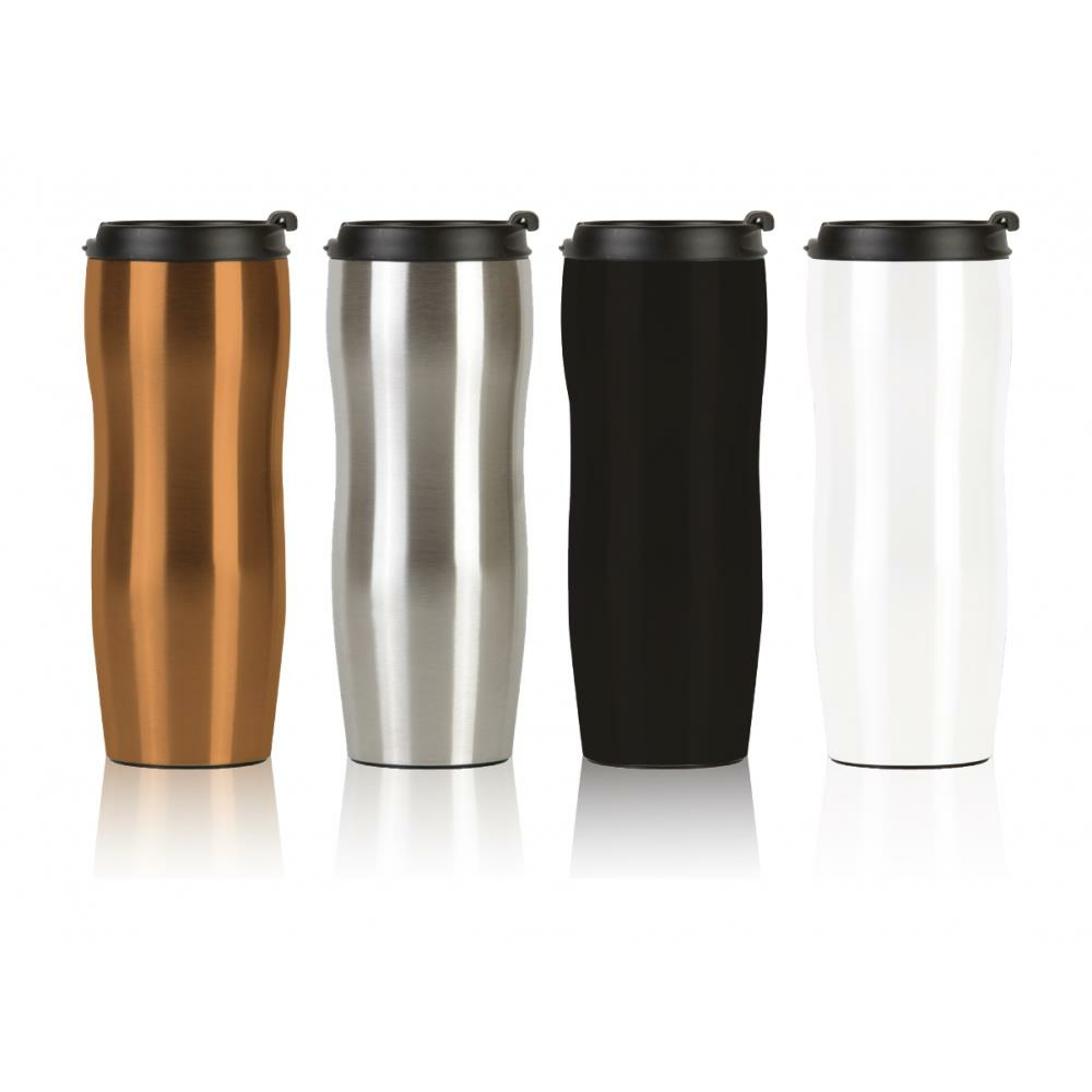 Paslanmaz Çelik Çift Katman Sızdırmaz Vakumlu 450ml Küçük Termos Bardak Kahve Termosu Gümüş