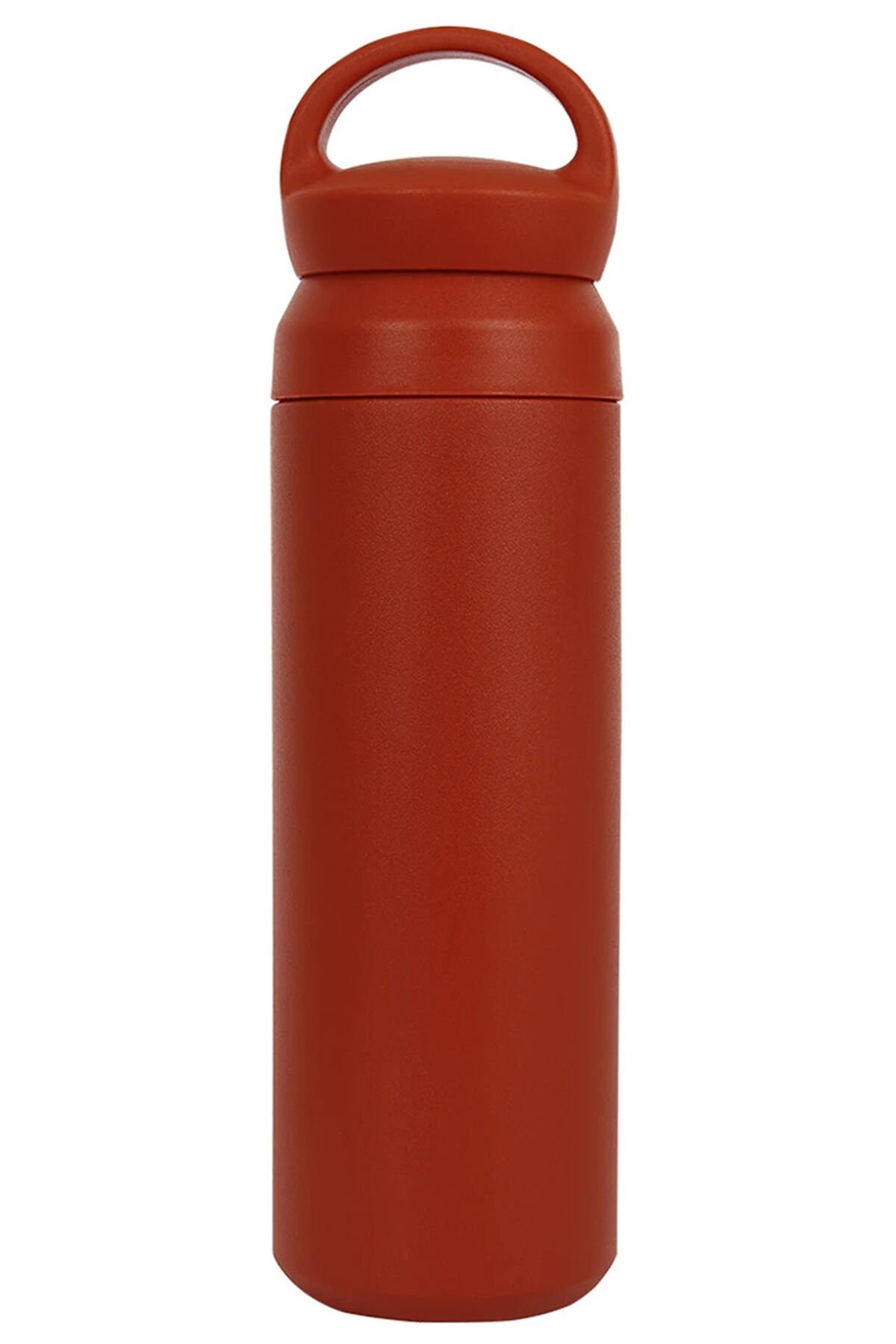 Paslanmaz Çelik Çift Katmanlı Sızdırmaz Filtreli Taşıma Kulplu 500ml Beyaz Küçük Termos Bardak Mat Kırmızı