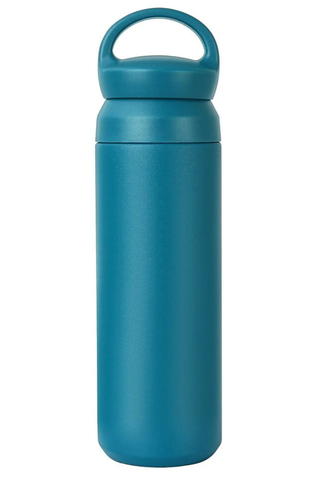 Paslanmaz Çelik Çift Katmanlı Sızdırmaz Filtreli Taşıma Kulplu 500ml Beyaz Küçük Termos Bardak Mat Mavi