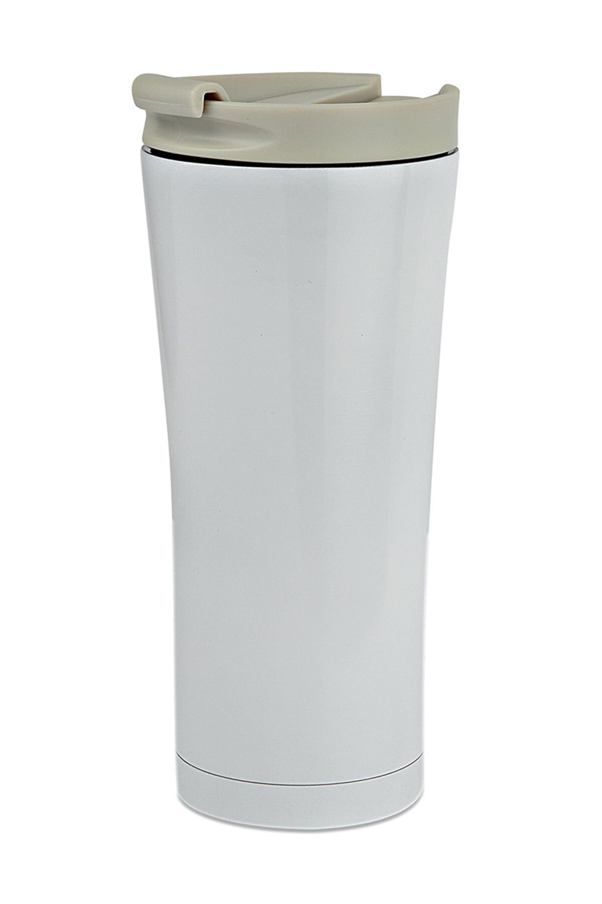 Paslanmaz Çelik Ergonomik Çift Katman Sızdırmaz 500ml Siyah Vakumlu 304 Termos Bardak Beyaz