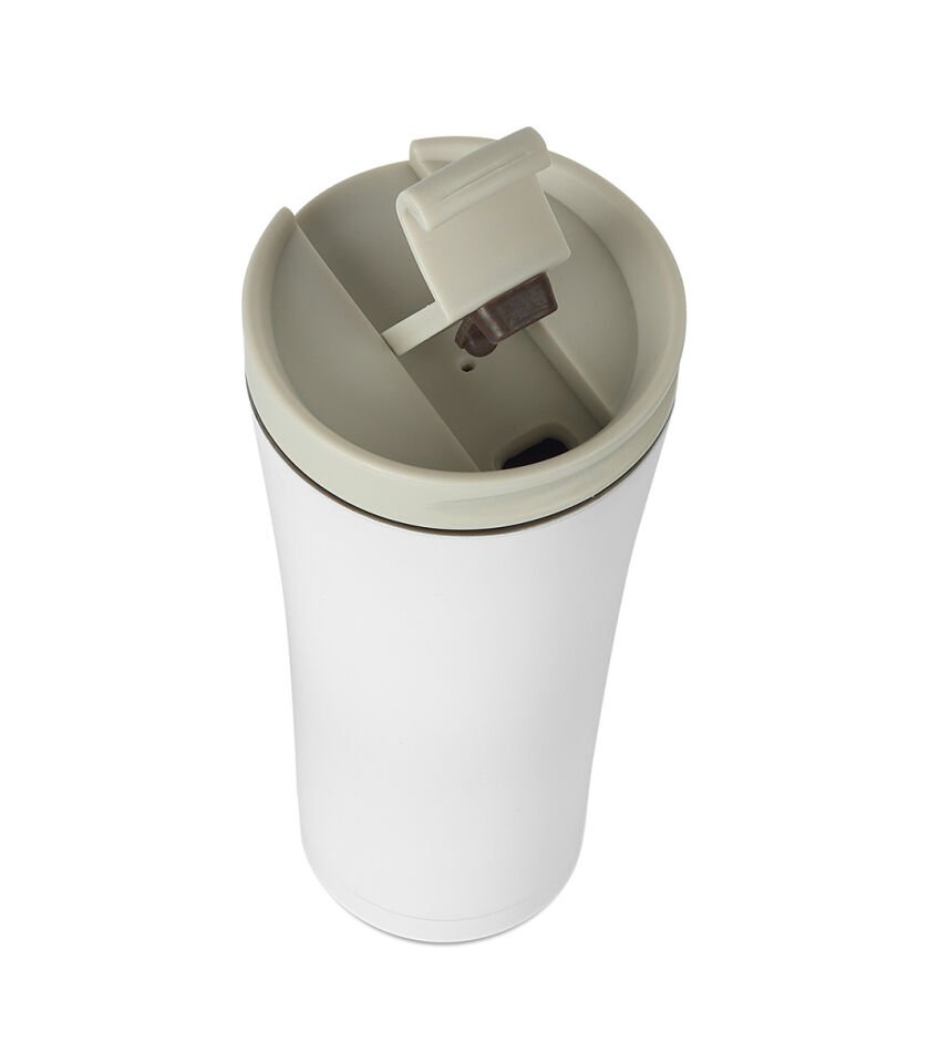 Paslanmaz Çelik Ergonomik Çift Katman Sızdırmaz 500ml Siyah Vakumlu 304 Termos Bardak Beyaz