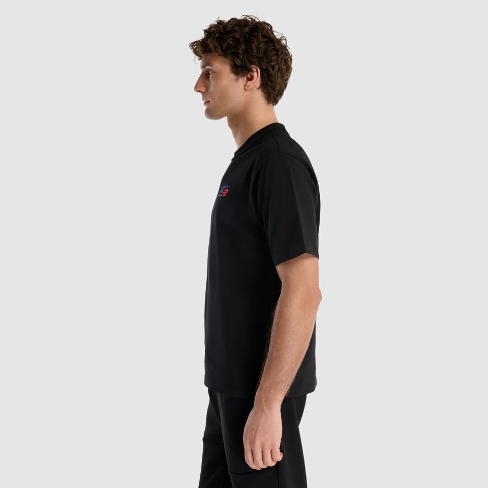 Siyah Oversize Kesim Erkek Tişört MNT3434