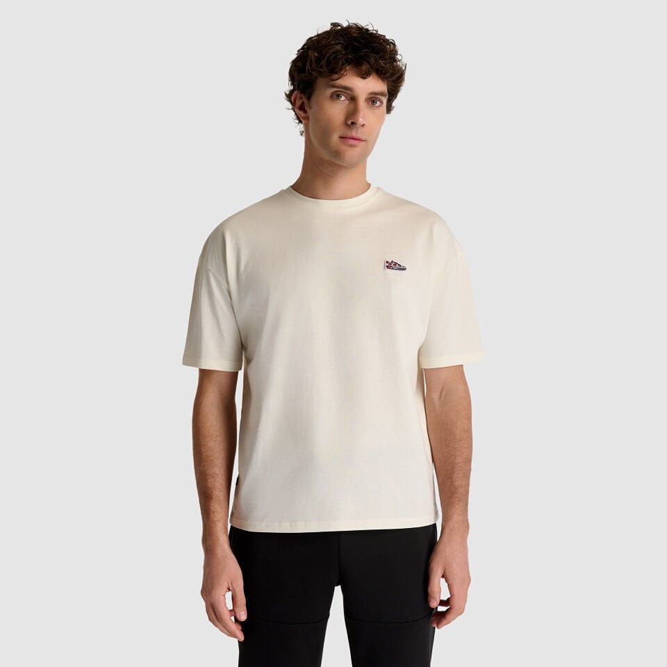 Bej Süprem Kumaş Oversize Kesim Unisex Tişört UNT1512