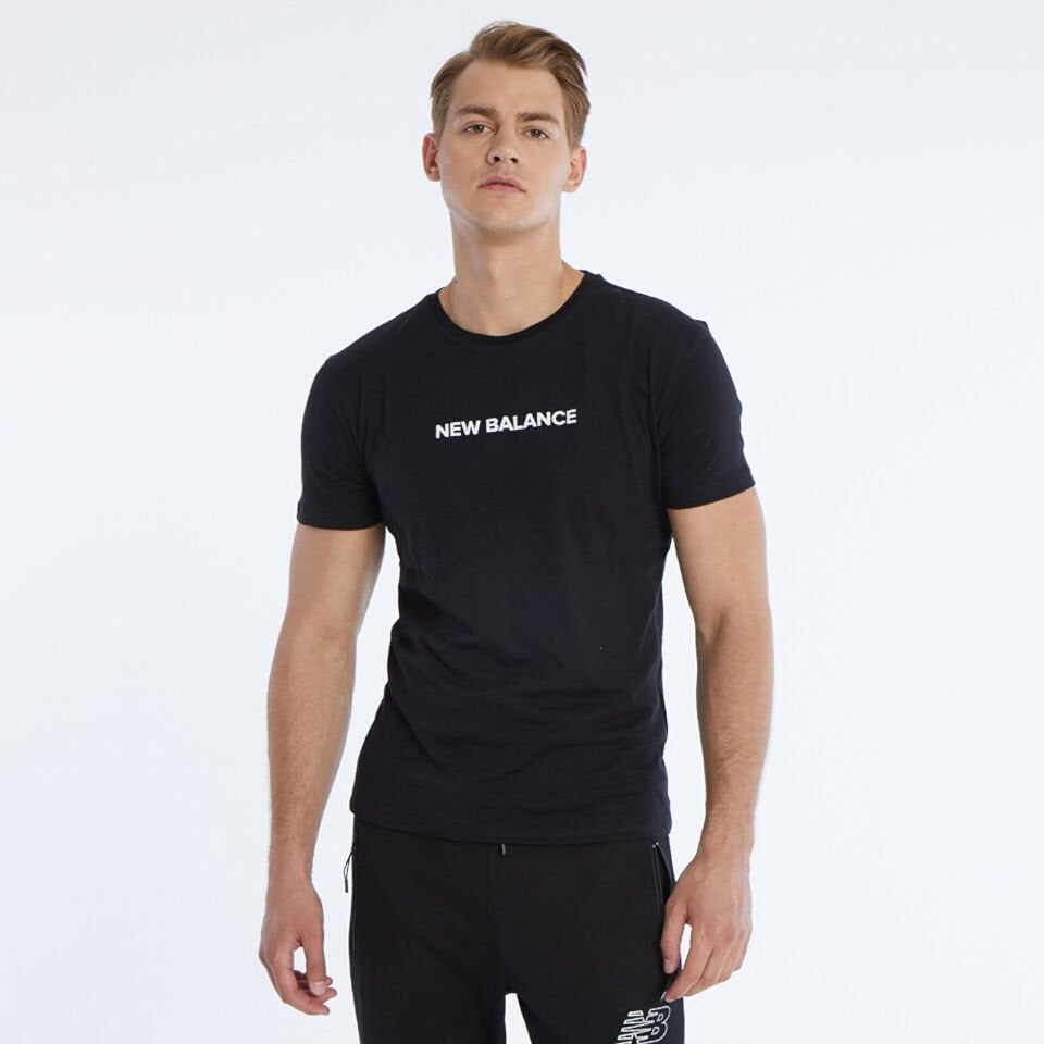 Siyah New Balance Baskılı Erkek Tişört MPT1295