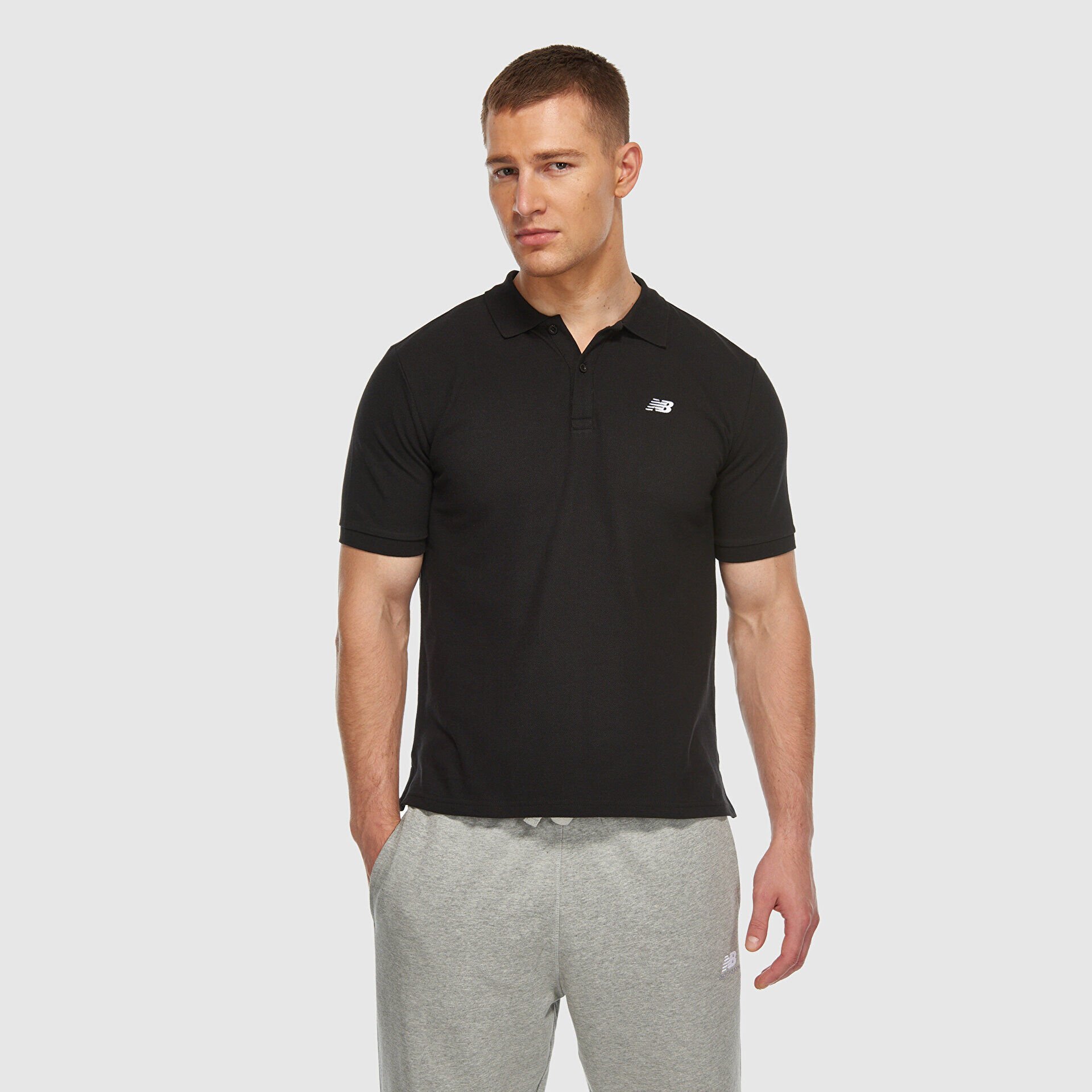 Siyah Pike Kumaş Polo Yaka Erkek Tişört MNT3415