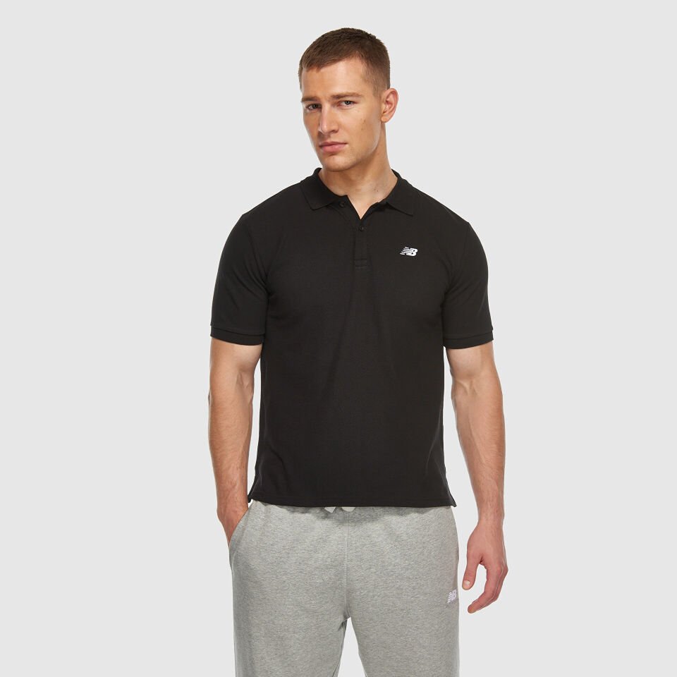 Siyah Pike Kumaş Polo Yaka Erkek Tişört MNT3415