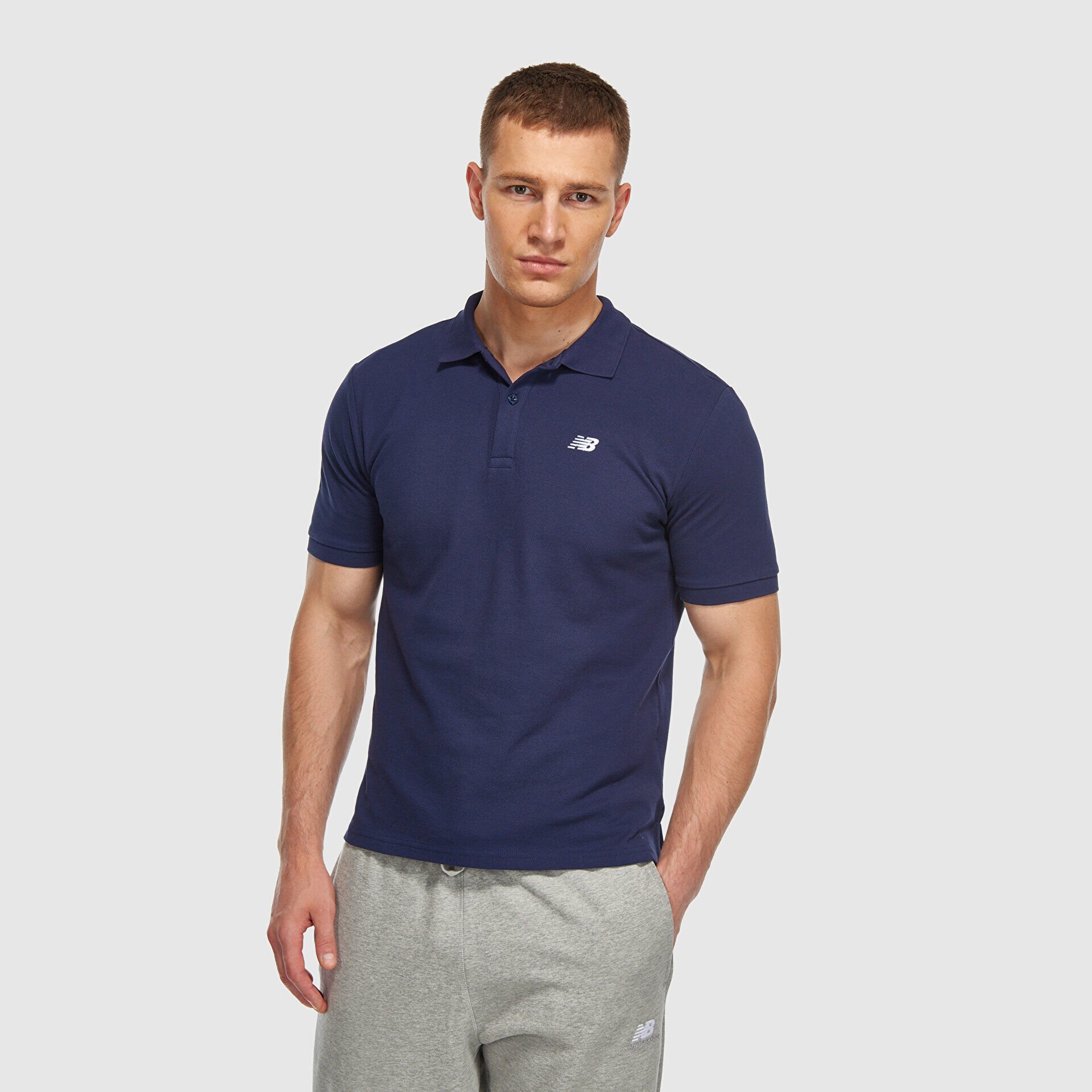 Lacivert Pike Kumaş Polo Yaka Erkek Tişört MNT3415