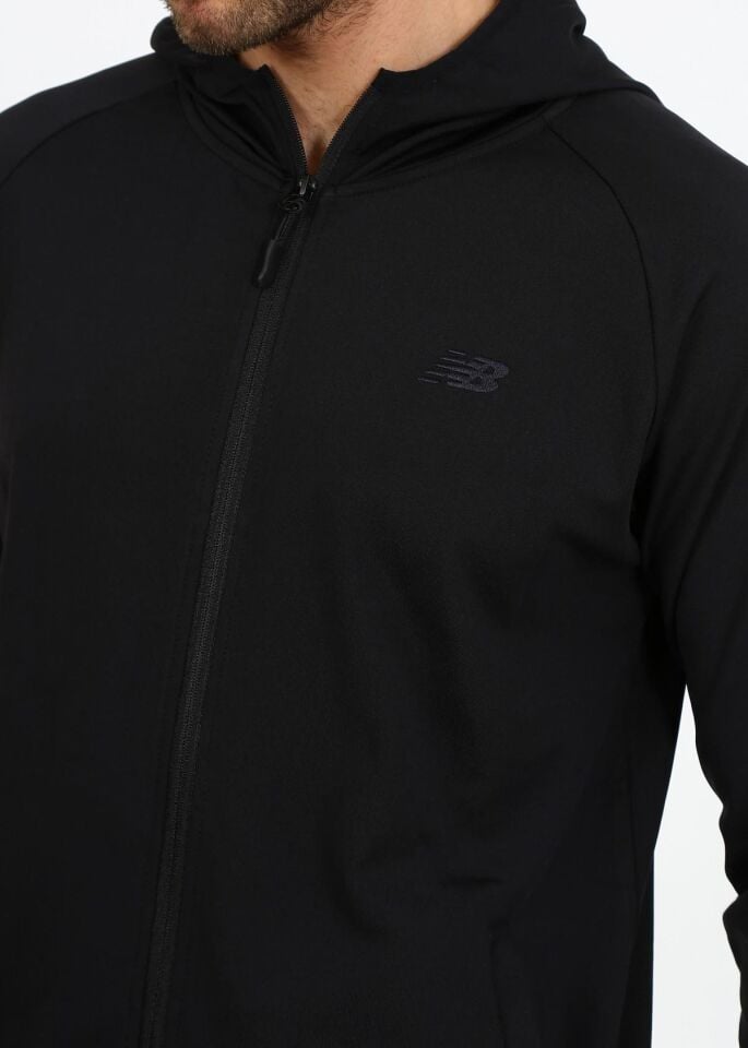 Siyah Erkek Spor Kapüşonlu Ceket NBTMDJ004