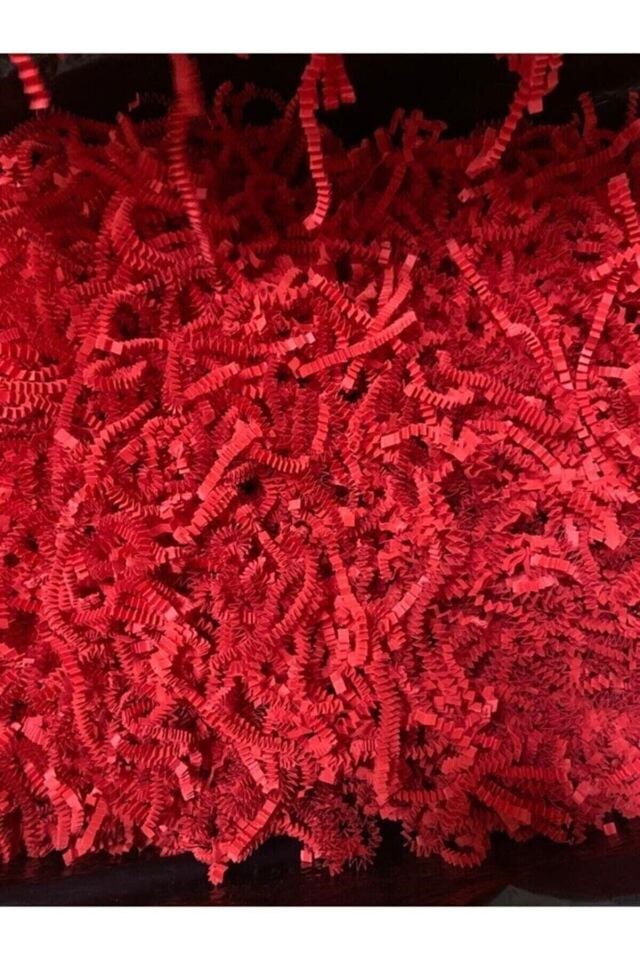 Kırpık Z Zigzag Pelur Kırpıntı Kağıt 1000 Gram Renk Süs Dolgu Malzemesi Red Paper