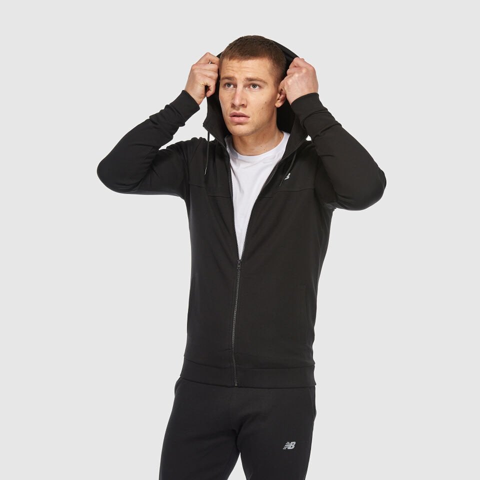 Siyah Kapüşonlu Erkek Sweatshirt & Yelek MNJ3408