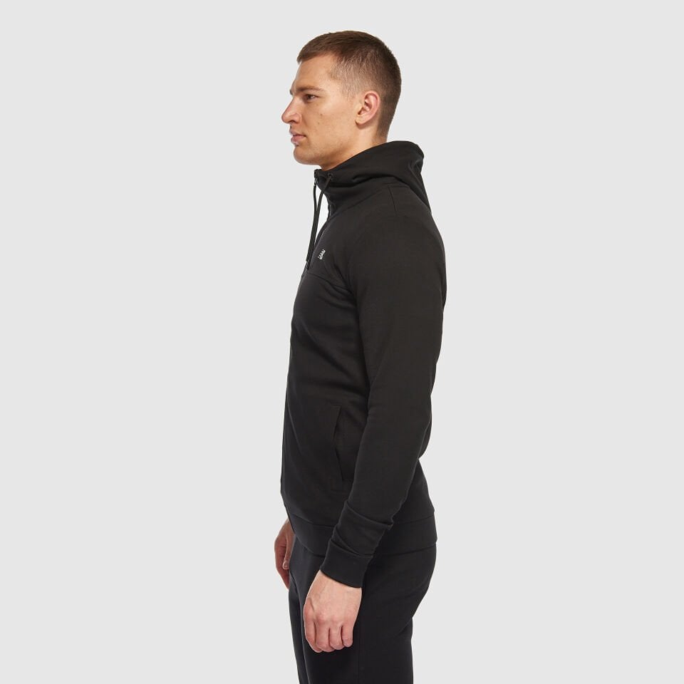 Siyah Kapüşonlu Erkek Sweatshirt & Yelek MNJ3408