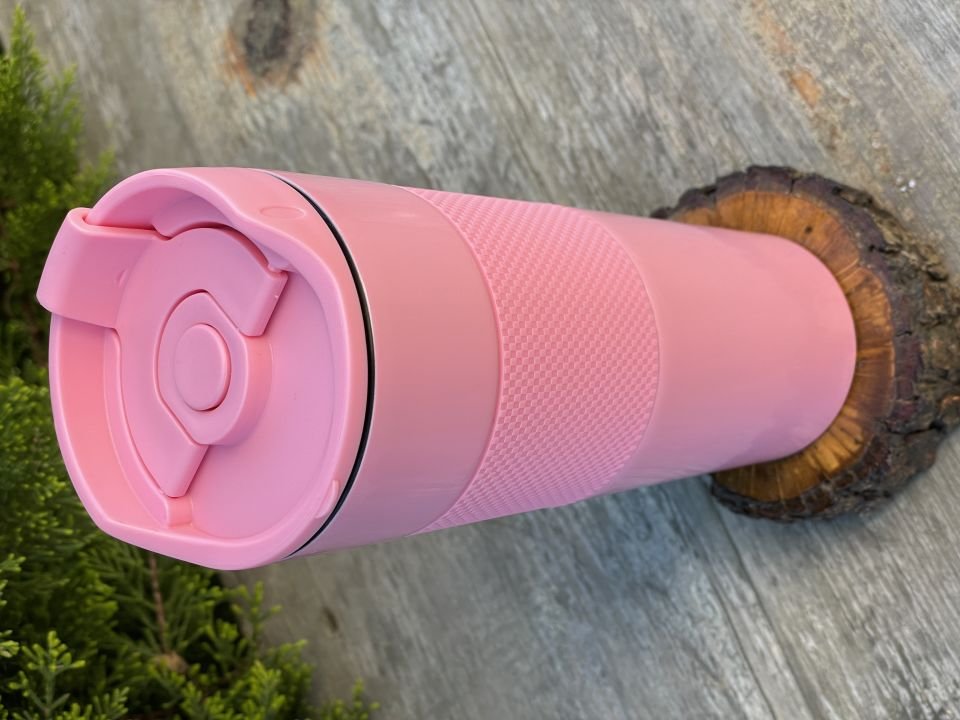 Paslanmaz Çelik 304 French Press Termos Pudra Pembe Kupa Mug Araç Çay Kahve Thermos 500 ml