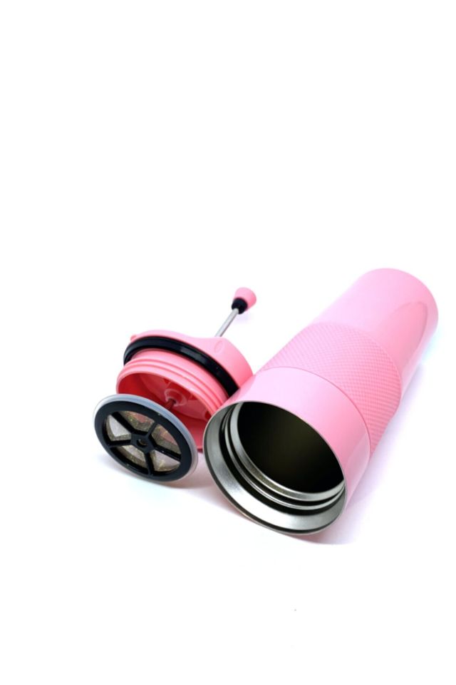 Paslanmaz Çelik 304 French Press Termos Pudra Pembe Kupa Mug Araç Çay Kahve Thermos 500 ml