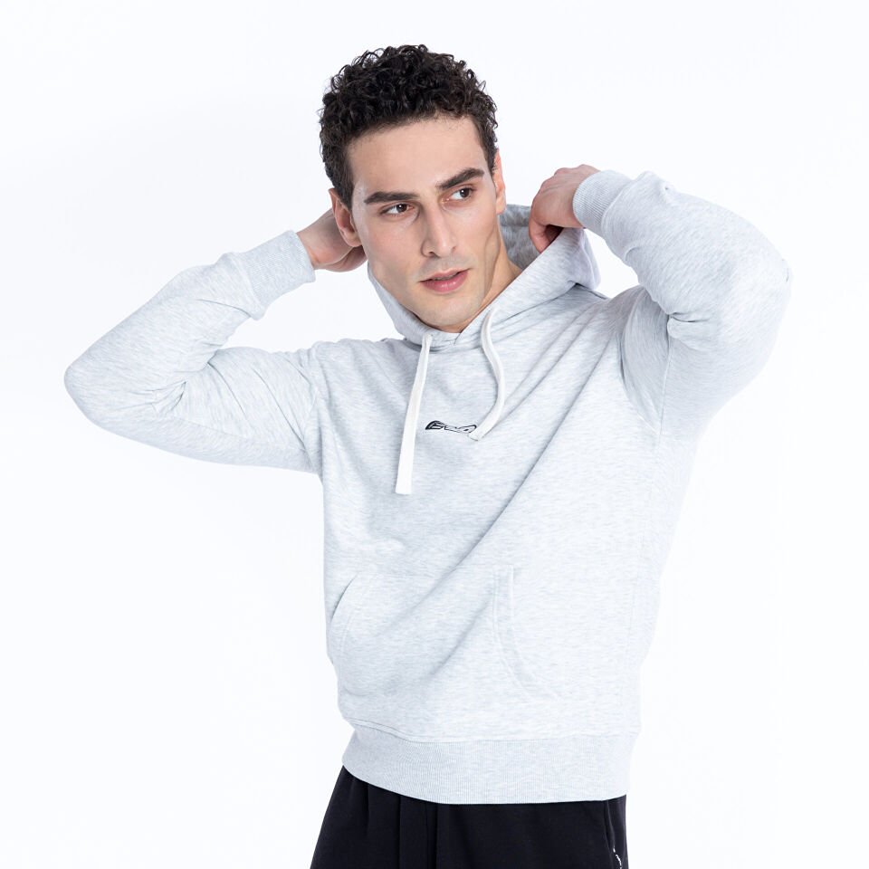 Erkek Kapşonlu Sweatshirt MNH1342 Gri - M