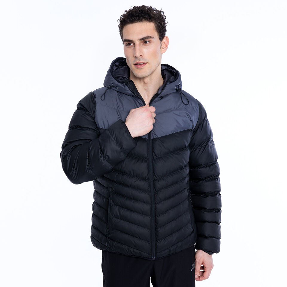 Siyah Erkek Spor Kapşonlu Mont MNJ3233
