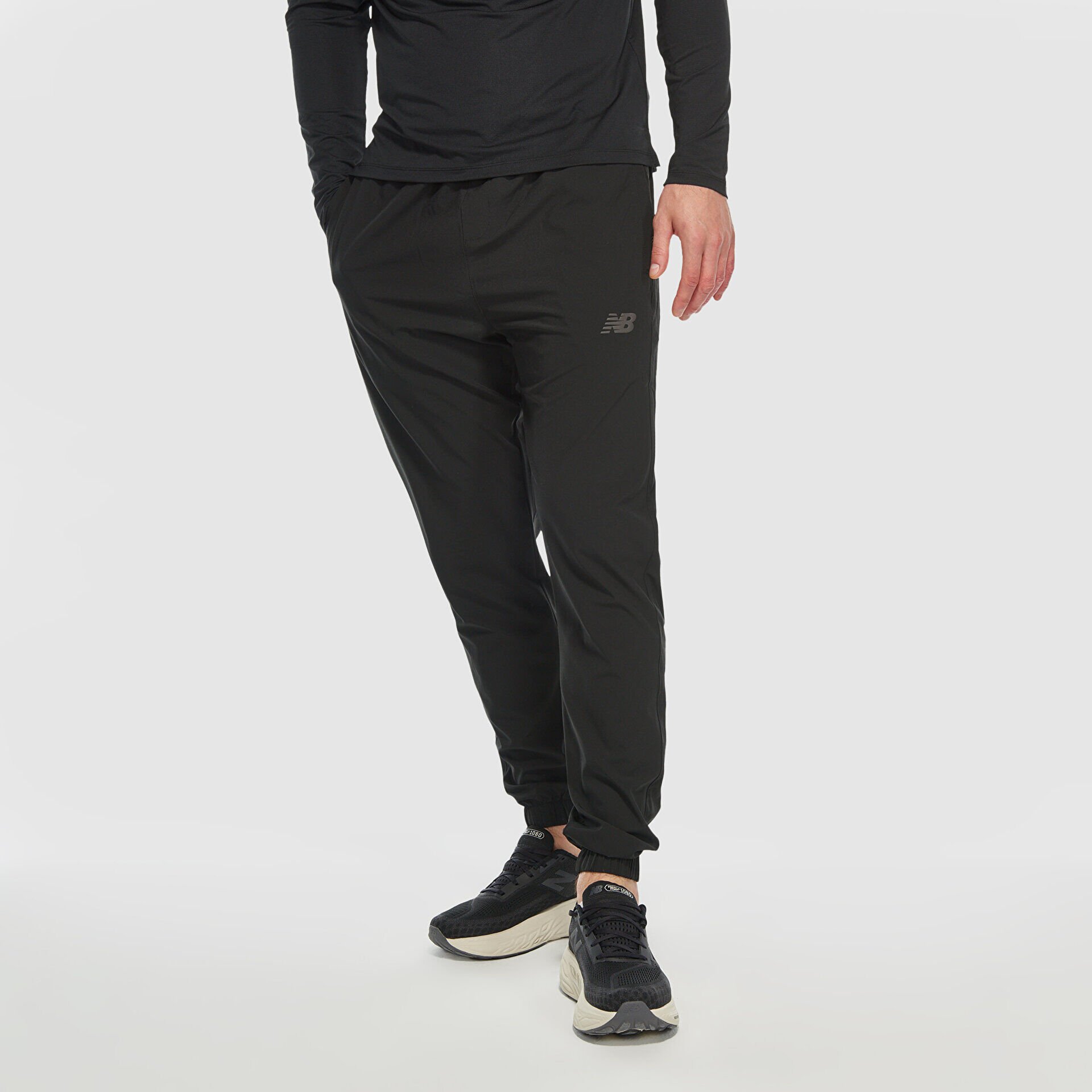 Siyah Erkek Paraşüt Kumaş Jogger Eşofman Altı MNP3395